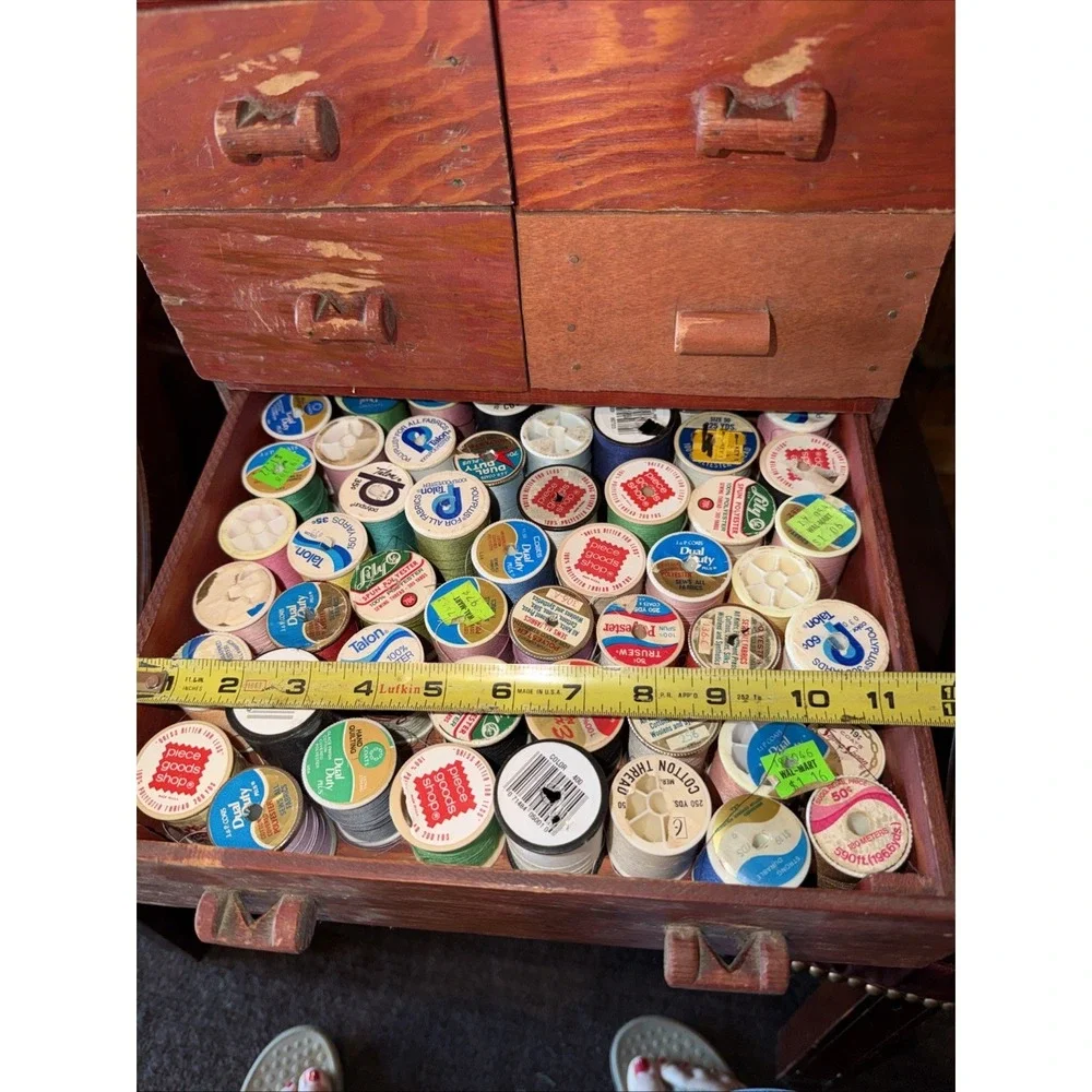 Primitive Antique 5 Drawer Parts Seed Thread Cabinet Apothecary Chest Handmade